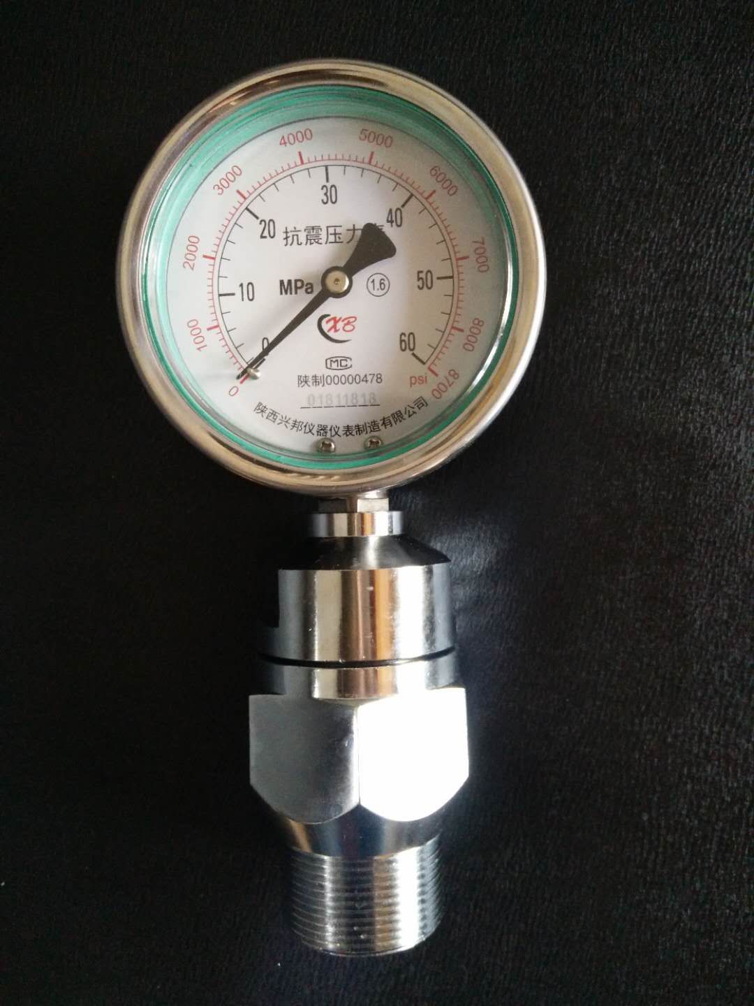 抗震壓力表，YK-100/150,1.6級，0-40-60-80-100MPA，ZG11/2